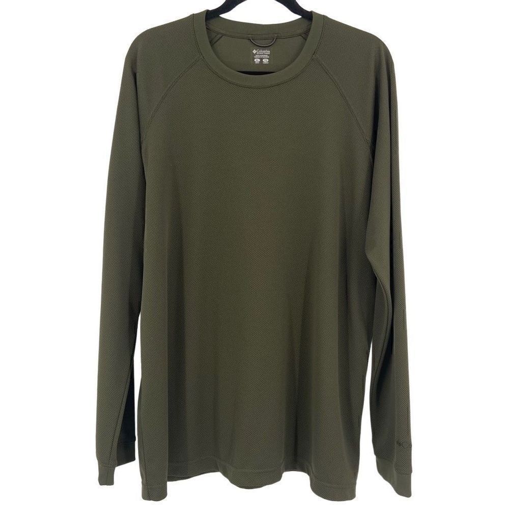 Columbia‎ Long Sleeve Crew Neck Men's Tee Shirt Green XL